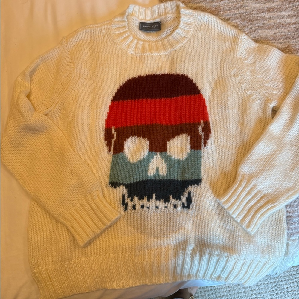Wooden Ships Cream Skull Sweater